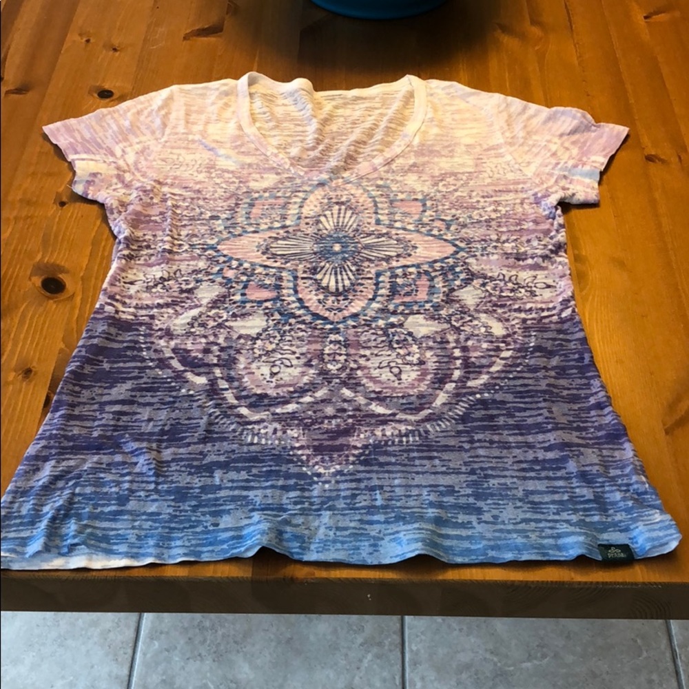 Title 9 Prana burnout purple multi colored tee
